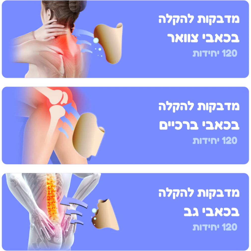 סט מדבקות לצוואר,ברך וגב